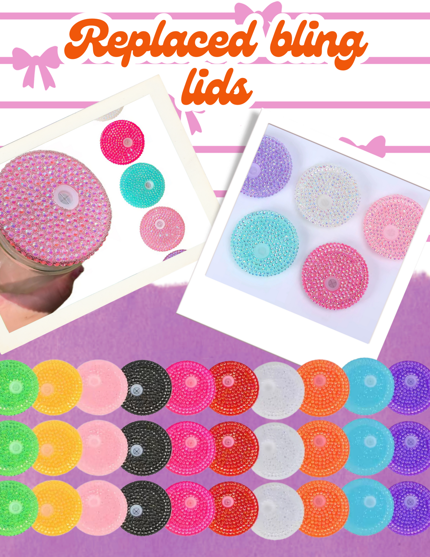 Rhinestones Lids replacement