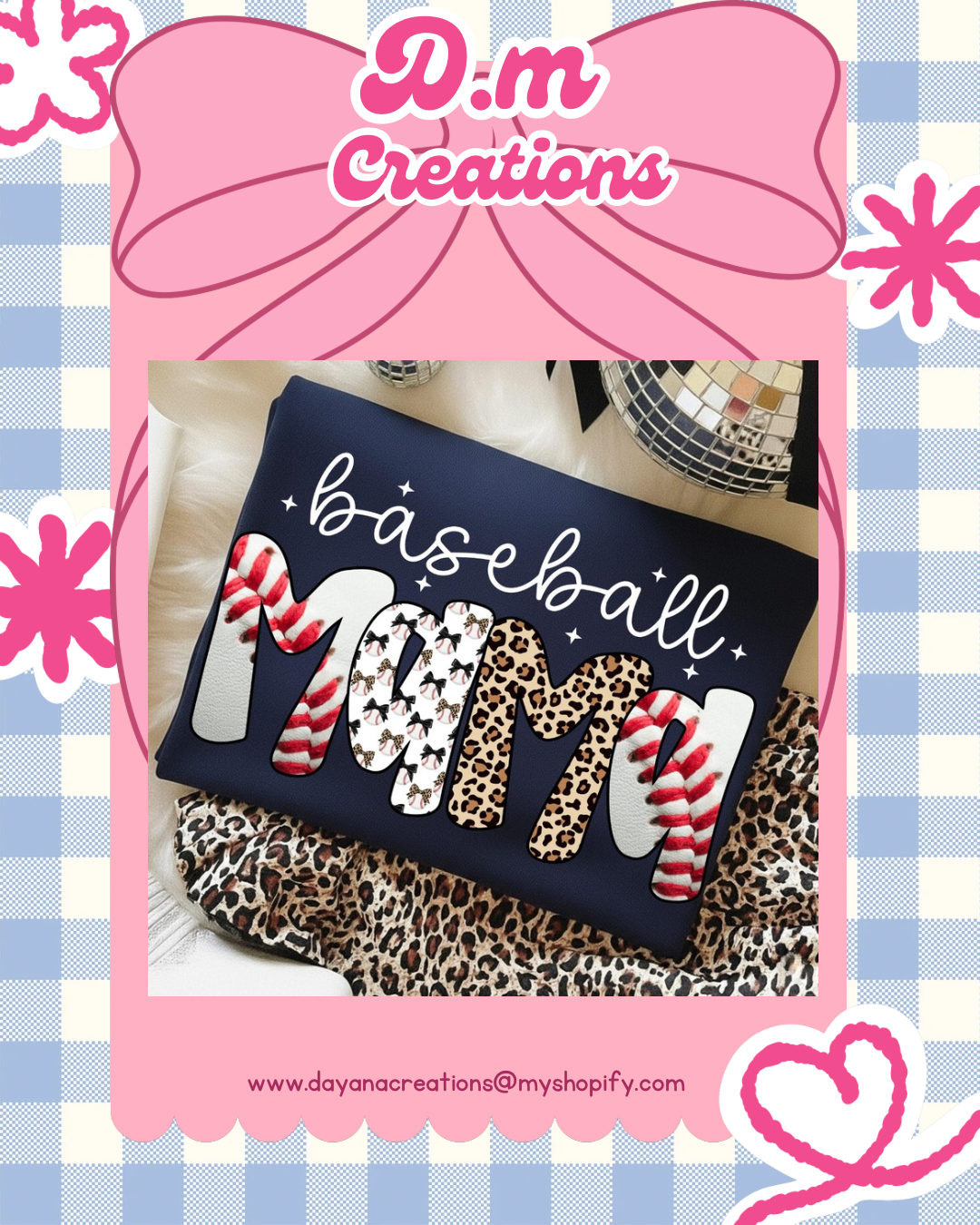 Baseball mama heat tranfer