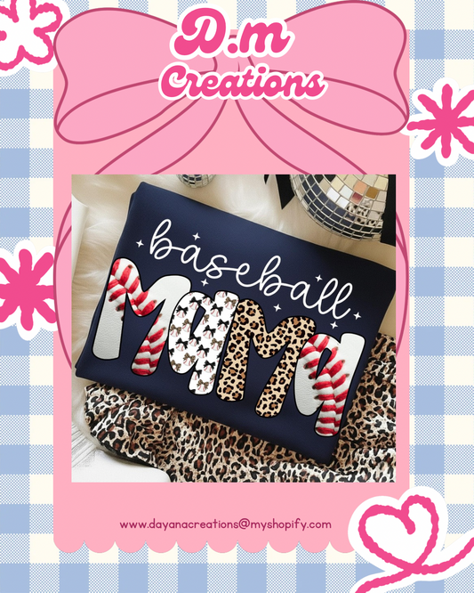 Baseball mama heat tranfer